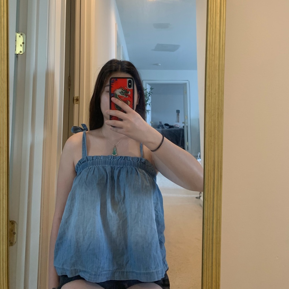 denim blue tank top ✨
